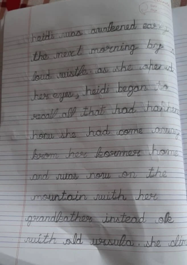 Handwriting after the Smart Kids 20 Days programme